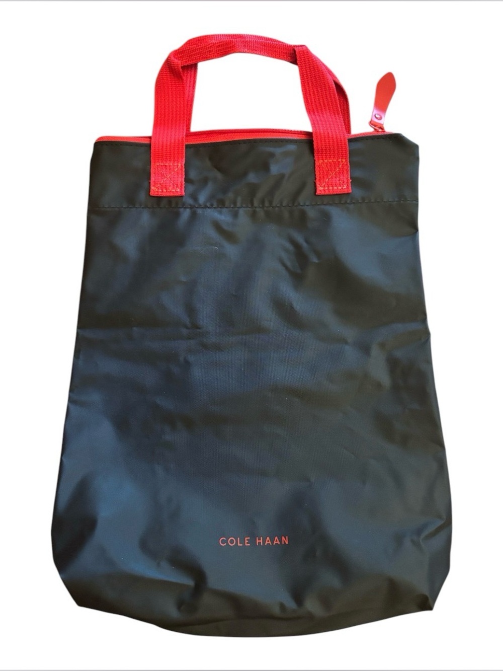 Cole HAAN | Black & Red Airline Fashion Zipper Bag | Eco Friendly Satchel